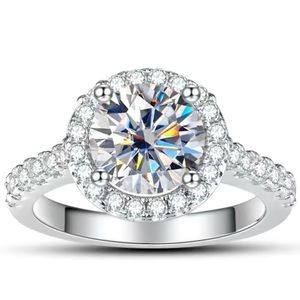 Certified 1ct t.w Halo Mossanite Ring With GRA Certification Size 6